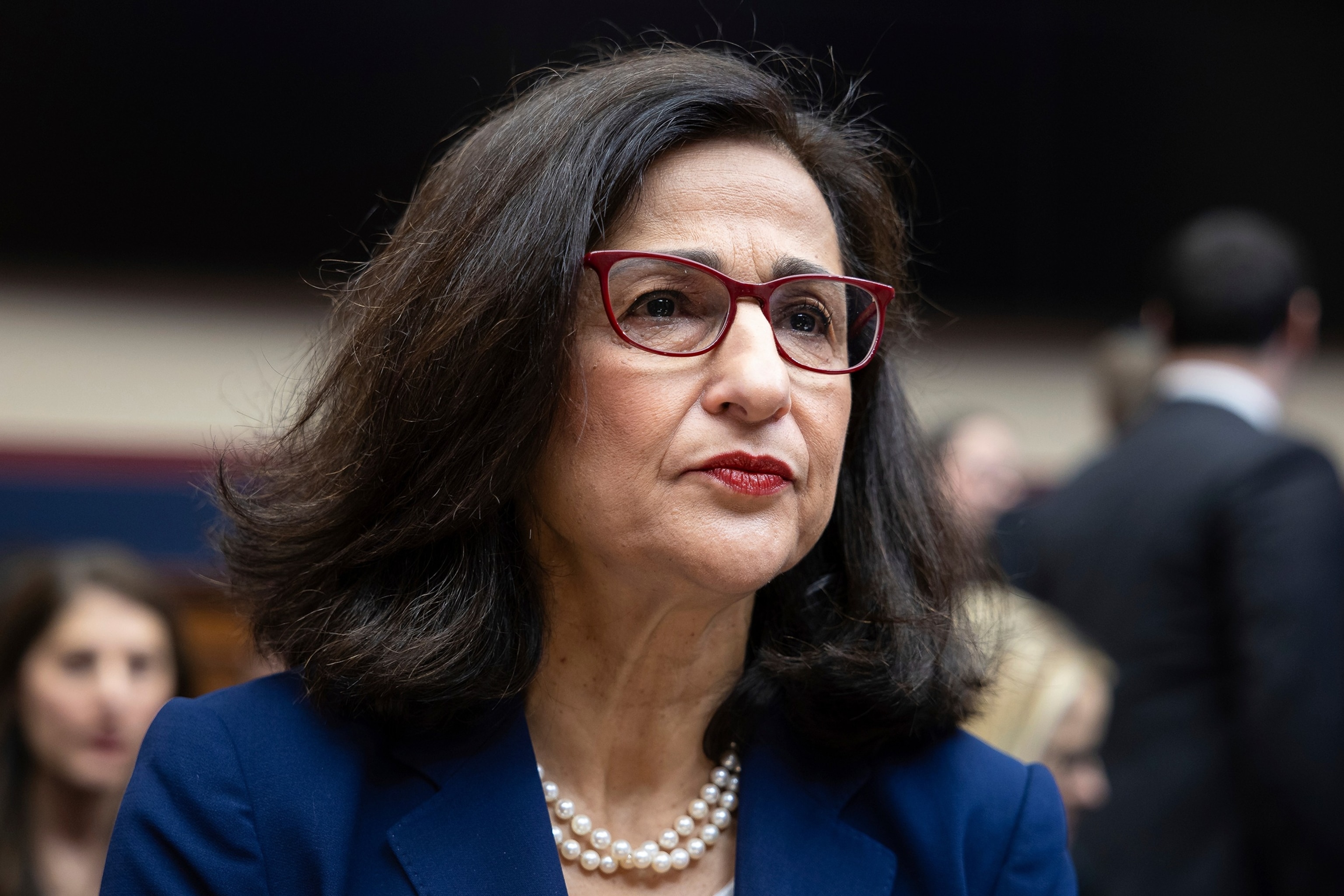 PHOTO: In this April 17, 2024, file photo, Columbia University President Nemat "Minouche" Shafik prepares to testify on Capitol Hill, in Washington, D.C.